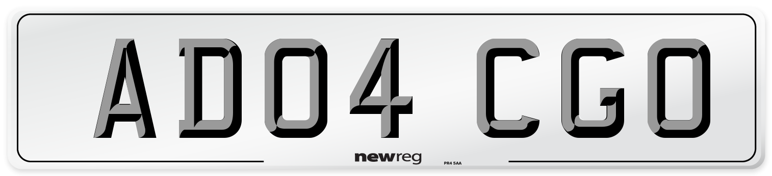 AD04 CGO Number Plate from New Reg